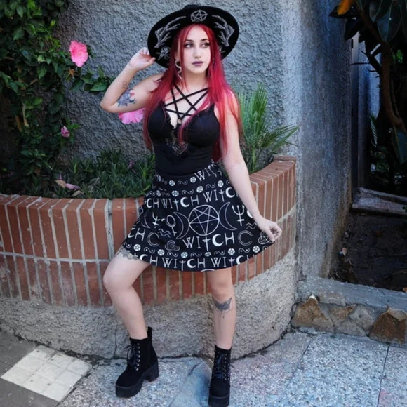 Too Fast Imma Witch Skater Skirt NWT - Picture 6 of 6